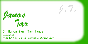janos tar business card